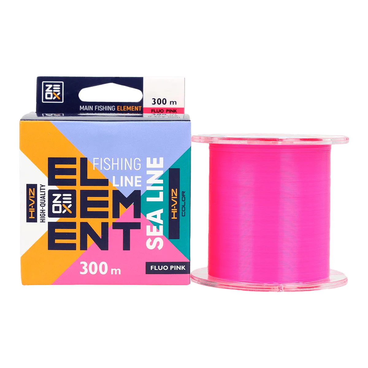 Леска ZEOX Hi-Viz Element Sea 300м Fluo Pink